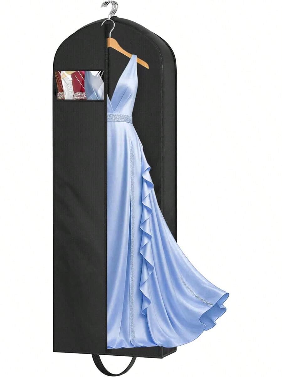 MISSLO 65 Long Garment Bags Travel Women 4 Gusseted Dress Bags Gowns Waterproof Dress Protector Bag Closet Storage Clothing Covers Hanging Clothes Wedding Dresses Storage - Lining Fabric - View 1