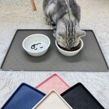 Pet Feeding Mat (Suitable For Cats & Dogs), Spill-Proof Food & Water Mat, Fit For Small, Medium And Large Pets - Pink - View 9