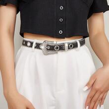 1 chiếc thắt lưng nam màu trơn phong cách Punk Rock Hip Hop đường phố đính đá, thắt lưng quần jeans cao cấp unisex. - Nhiều màu - Xem 14