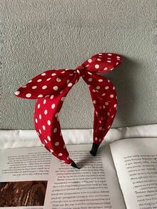 红色波点蝴蝶结复古发箍，情人节礼物 - 彩色 - 查看 14