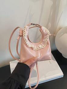 Girls' Autumn/Winter Fashion Crossbody Bag, Cute Princess Handbag, Korean Style Shoulder Bag For Outdoor - Pink - View 1