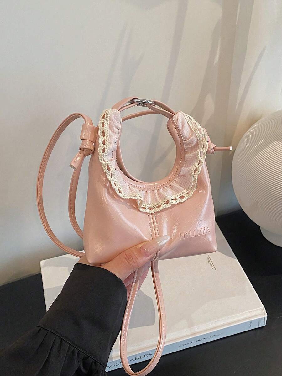 Girls' Autumn/Winter Fashion Crossbody Bag, Cute Princess Handbag, Korean Style Shoulder Bag For Outdoor - Pink - View 1