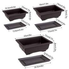 Square & Rectangle Imitation Zisha Flower Pot, Bonsai Pot, Small Potted Plant Plastic Container, Succulent Plant Pot - Multicolor - View 4