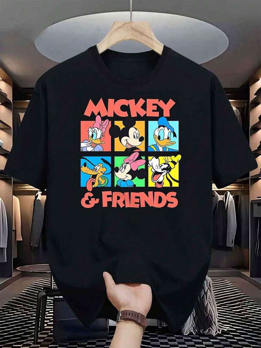 Disney Men's Casual Graphic T-Shirt Collection Featuring Beloved Characters From Classic Animated Series Such As Mickey Mouse, Buzz Lightyear, Lightning McQueen, And Toy Story. Each Crew-Neck Short-Sleeved Top Is Crafted From Soft, Breathable Cotton Fabric For Lasting Comfort All Day Long. With A Variety Of Unique Prints-Including Vintage Graphics, Quote-Based Designs, And Iconic Character Art-These Shirts Are Perfect For Disney Fans And Lovers Of Casual Style. Easily Paired With Jeans, Cargo Pants, Or Shorts For Everyday Wear, Weekend Getaways, Or Relaxed Gatherings, They Offer A Timeless, Versatile Addition To Any Wardrobe. - màu đen - Xem 1