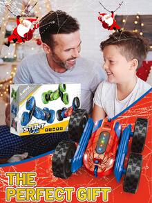 1 Stück Fernbedienung Stunt Auto, amphibisches RC Auto für Kinder 2-in-1, 360° Fernbedienung Stunt Auto mit 2,4GHz, drehbarer 360° RC Crawler mit Frontlicht, 4WD Offroad Drift, RC Rennwagen Spielzeug für 6-12 Jahre alte Jungen und Mädchen, 180° Überschlag, Outdoor Spielzeug für 4-8 Jahre, geeignet für 6+ Jahre, kreatives Geschenk für Jungen und Mädchen im Alter von 6 7 8 9 10 11 12+ - Verschiedenfarbig - Übersicht 7