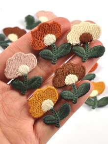 10 Stück 2,7x3,1cm mehrfarbige kleine Blumen Stoffapplikationen, geeignet für DIY Basteleien, Kleidung, Haaraccessoires, Dekorationen, Nähzubehör, ohne Klebstoff auf der Rückseite - Mehrfarbenmischung - Übersicht 5