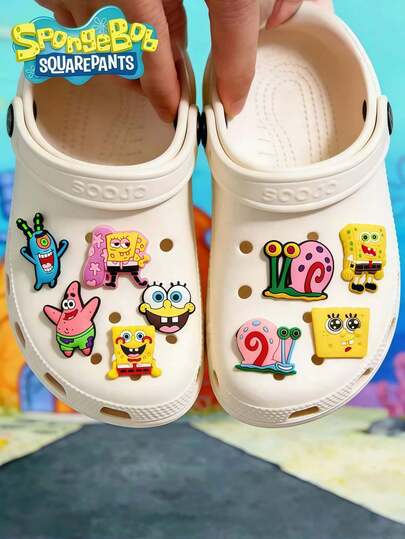 SpongeBob SquarePants 10/20 SquarePants , Octopus Tentacles, Sandy Cheeks, Eugene H. Krabs, Gary Character Cartoon Shoe Buckles, Color And Style Randomly Shipped, VC Soft Rubber Shoe Buckle DIY Shoe Accessories, Suitable For Sports Shoes, Canvas Shoes, Basketball Shoes, Training Shoes, Running Shoes, Hole Shoe Decoration, Suitable For Both Men And Women, Birthday Party Gifts, School Season Gifts, Suitable For Clog Shoe Decoration, Shoe Flowers, Shoe Buckles, Detachable Shoe Flowers, Garden Shoe