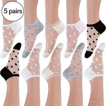 10 đôi tất nữ mùa hè mỏng nhẹ chấm bi - Tất cổ thấp không trơn trượt, thoáng khí, mỏng nhẹ, có chun ở cổ tất, phù hợp với giày cao gót và giày thường, có thể giặt máy. - Nhiều màu - Xem 2