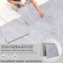 15/30 piezas Pegatinas autoadhesivas de mármol falso para piso, acabado mate, impermeables, antideslizantes, adecuadas para cocina, baño, sala de estar, papel tapiz de PVC, para renovación del hogar, decoración de pared y piso, decoración de piso de baño - Multicolor - Ver 22