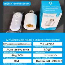 E27/E26 Wireless Remote Control Smart Timer Switch Lamp Holder 110V 220V Home Light Switch Multi-Room Timer Switch MVIN - E27 - View 7