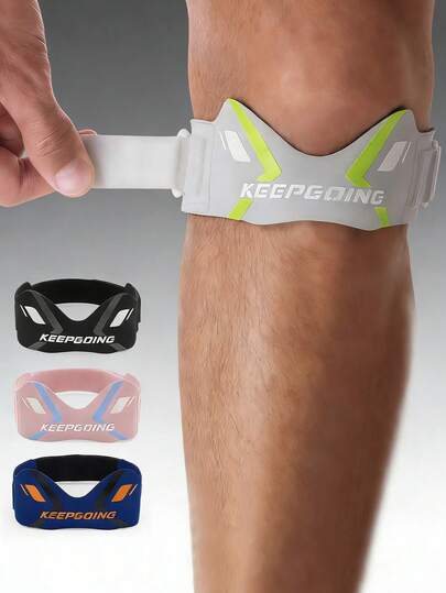 Adjustable Basic Knee Pads, Breathable And Sweat-Absorbent, Non-Slip Design, Unisex, Patella Stabilizer, Tibial Pad, Suitable For Hiking, Jumping, Basketball, Football, Running, Squatting And Other Sports, Fitness Accessories And Equipment