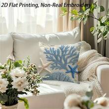 1/2/4pcs Bohemian Style Modern Geometric Throw Pillow Covers, 100% Polyester, Soft & Durable, Easy To Clean, Zipper Closure, Suitable For Sofa And Living Room - Blue And Grey - Baby Blue - View 2