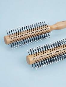 1支随机颜色防毛躁发梳，圆形造型梳，适用于吹风机和卷发棒，防滑手柄，男女通用，按摩头皮，适合细软/卷曲/干性发质，吹干头发时可用于造型、卷发和吹干，可搭配发蜡、发油、胡须膏、护发油使用，可水洗。 - 彩色 - 查看 2