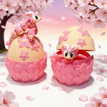 3D打印可爱樱花龙和龙蛋模型，塑料儿童玩具，桌面装饰雕塑，节日和生日礼物 - 彩色 - 查看 2