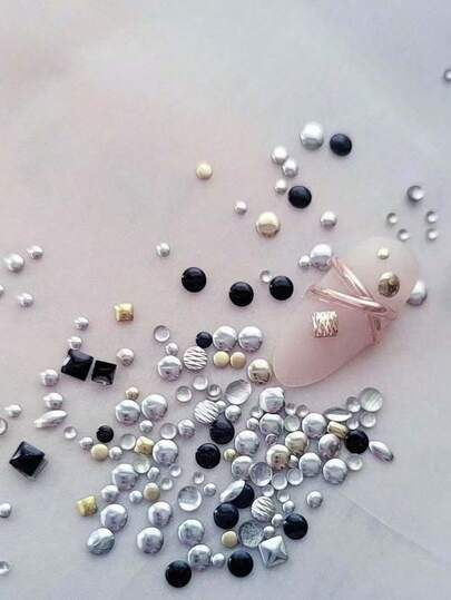 30 chiếc đinh tán trang trí móng tay phong cách Punk dành cho nữ giới đi xe máy, chất liệu nhựa, kích thước nhỏ, nhiều màu sắc, phụ kiện làm móng DIY, charm móng tay, đồ trang trí móng.