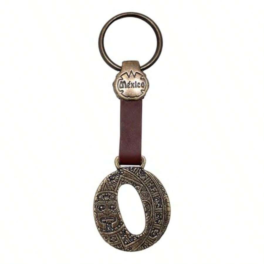 Metal Keychain With Engraved Initial And Calendar - Handmade Gift Of Mexican Heritage - 字母 O - 查看 1