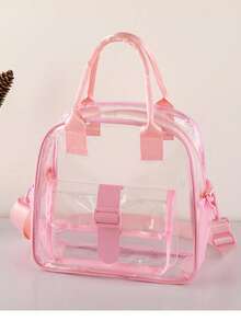 Unisex Fashion Transparent Shoulder Handbag, Outdoor Toiletry Bag, Crossbody Commuter Bag - Signature - View 7