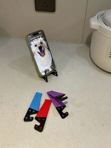 5Pcs Portable V-Shaped Foldable Stand, For Student Dormitories, Bedside, Desktop Phone Holder - Multicolor - View 3