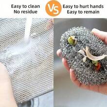 Bộ 10/20 khăn lau bằng sợi thép siêu nhỏ, khăn lau nhà bếp đa năng, miếng cọ rửa nhà bếp hai mặt có thể tái sử dụng, thích hợp để rửa chén bát, dụng cụ và đồ dùng nấu nướng mà không làm trầy xước. - bạc - Xem 5