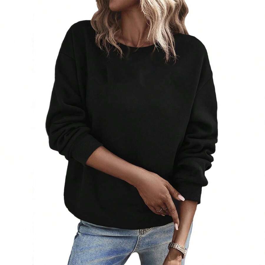 Moletom Careca Feminino Gola Redonda Blusa De Frio Básica Unissex Liso Masculino Sem Estampa Algodão Casaco Agasalho Quentinho Confortável