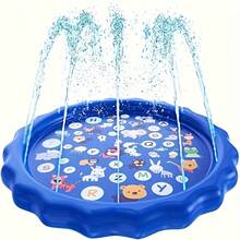 1pc 100.0cm Inflatable Outdoor Pool With Sprinkler, Learning Mat For Letters & Numbers, PVC, Ideal For Summer Backyard Lawn Games, Play Area - 1pc - View 6