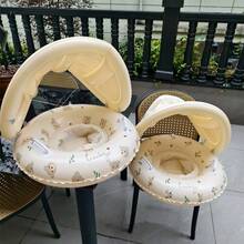 带遮阳篷的充气婴儿游泳圈，婴儿游泳圈防晒玩具，适合男婴和女婴 - 彩色 - 查看 6