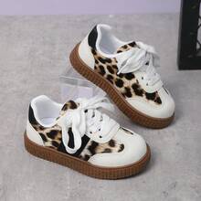 1 Pair New Soft-Sole Leopard Print Children's Casual Sports Shoes, Unisex Toddler Vintage Patchwork Non-Slip Running Shoes For Spring & Autumn - White - View 17