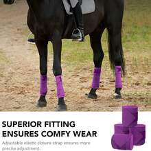 4pcs Purple Horse Leg Wraps, High Quality Bandages Suitable For Competitions And Transportation, Help Prevent Tendon Injuries And Keep Horses Clean And - Decorative - View 1
