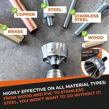 THORVALD Big Deburring External Chamfer Tool With Tungsten Carbide Blade - Deburr Tool For All Thread, All Metal Rod, Pipe, PVC - 1/2" To 1-3/8" Diameter (12~35mm) - User Guide + Tutorial Video - ColorA - View 4