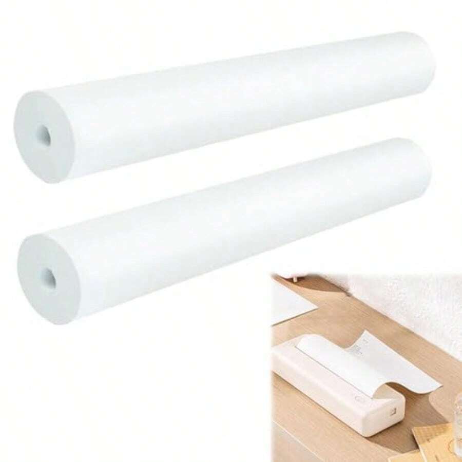 2 Rolls Papel de impresora térmica A4 papel de impresora térmica 210 * 30mm impresoras portátiles móviles compatibles adecuadas para viajes hogares fotos contratos - Blanco - Ver 1