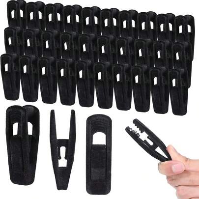 2/5/50 حزمة مشابك معلقات مخملية، قوية ومتينة، لمعلقات المخمل، مشابك معلقات البنطلونات والتنانير المخملية، مناسبة لمعلقات المخمل