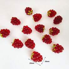 10个逼真树脂/玻璃珠水果吊坠，女士钥匙扣吊坠配饰，汽车钥匙扣，手链挂饰 - 覆盆子、葡萄和樱桃3D水果吊坠，适合DIY珠宝制作，项链、耳环、手链和手机配件，送给妈妈的礼物，派对工艺品和女士礼物 - 彩色 - 查看 6