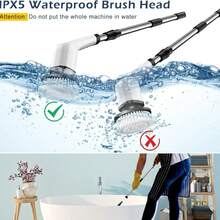 Electric Spin Kitchen/Bathroom Scrubber Cleaner, Cordless Cleaning Brush Scrubber For Home, 400RPM/Mins-9 Replaceable Brush Heads-70 Mins Work Time, 3 Adjustable Size, 2 Speeds For Kithchen Bathroom Shower Bathtub Car - A - 查看 7