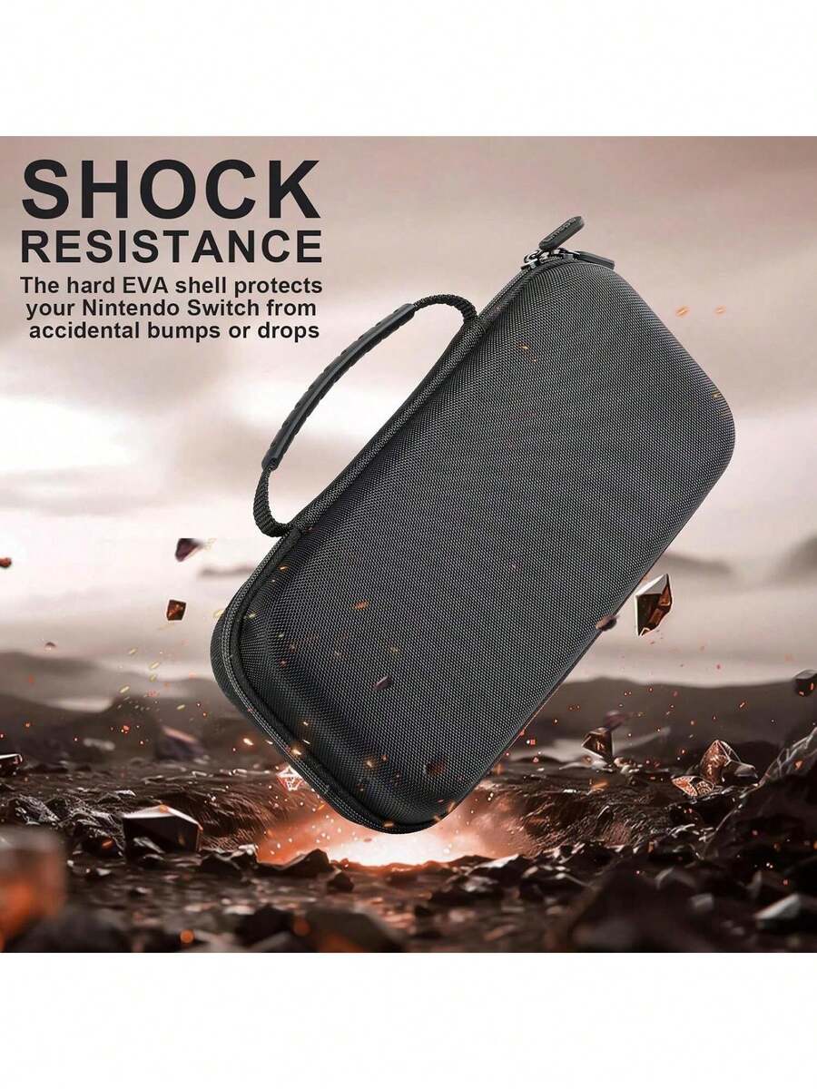 TOOUEE 7.9 Inch Portable Hard Shell Game Case Compatible With Switch 2 (2025), Lightweight Large Capacity, Can Hold Switch 2 Accessories And Game Cartridges, Black - View 1