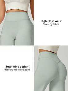 NcmRyu 1pc Women Solid Color Loose Fit High Waist Wide Leg Sports Pants - Green - View 5