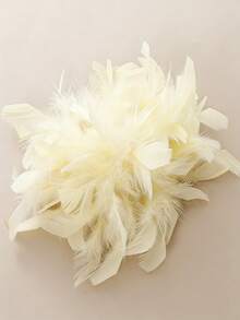 1 Stück modische & elegante handgefertigte Feder Brosche Haarspange, farbenfroher Oversized Blumen Dekor als Accessoire für Frauenkleidung - Federblume - Übersicht 14