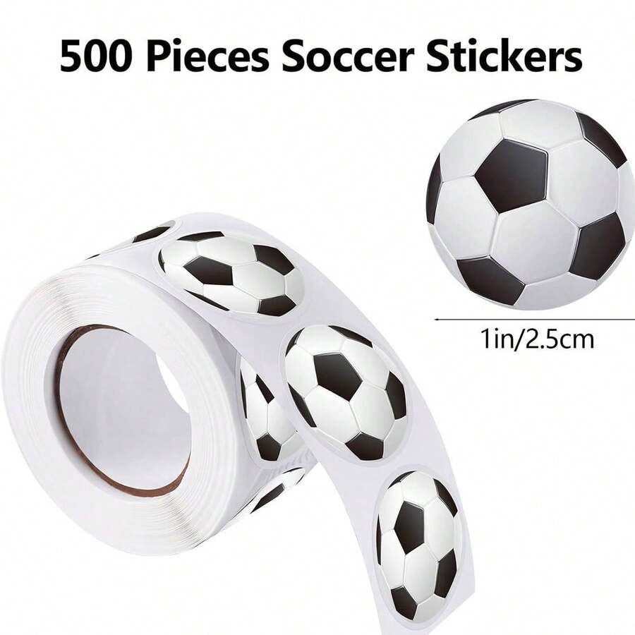 500pcs/Roll World Cup Football Sticker Pack, Creative Personalized Soccer Stickers, Children Stickers, Packaging Sealing Stickers, Interesting Gift - Multicolor - View 1