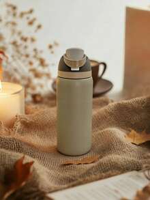 OwaIa Light Brown Large Capacity Stainless Steel Water Bottle, 32oz/945ml With Straw, Exquisite Look, Insulated For Hot&Cold Drinks/Iced Water, Keeps Warm For 24 Hours,For Leisure Work Sports Indoor Outdoor, Perfect Gift Choice - màu nâu - Xem 2