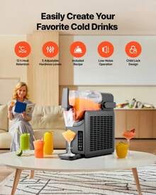 Slushie Machine, 2.6L/88oz No Ice Needed Slushy Machine For Home, Frozen Drink Maker With 5 Preset Programs, Margarita Machine With Self-Cleaning, Frozen Margaritas, Frappés, Milkshake & More - View 2