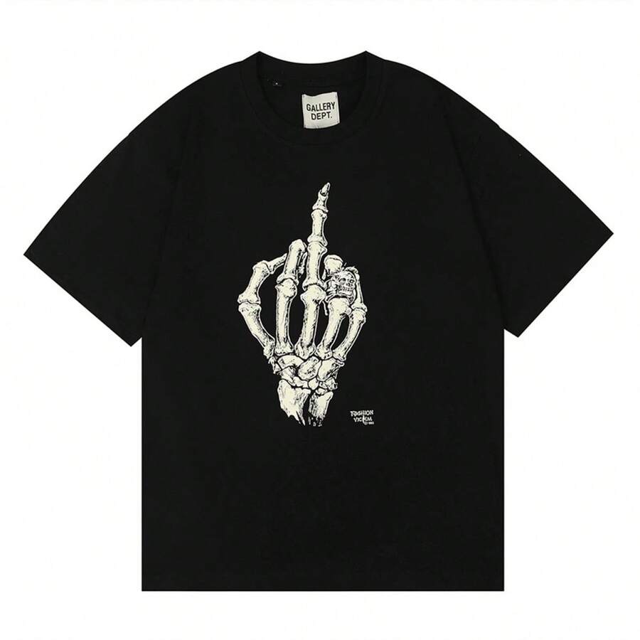 GALLERY D-EPT T-Shirt With Car Print, Short Sleeve, For Men And Women, High-Street Style, Crew Neck, Casual Short Sleeve Top For Men, GALLERY - Hand - 查看 1