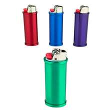 4-Pack Variety Pack Blank Metal Lighter Case Customizable Reusable Lighter Case For Regular Bic J6 Lighters - Đỏ Xanh lam Xanh lục Tím - Xem 4