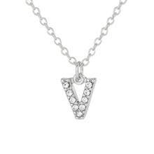 26 piezas Nuevo collar de letras en inglés con incrustaciones de rhinestone de diseño minimalista y elegante para mujeres - b - Ver 24