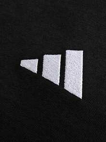 Adidas女裝上衣2026春季新款運動休閒小logo三條紋舒適透氣圓領短袖T卹JD0846 - 黑色 - 查看 4
