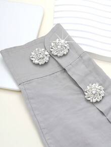 5 piezas Cubiertas de botones con rhinestones para mujeres, Botones de cristal DIY, Clips de botones de camisa desmontables con alicates, Accesorios de ropa para camisas, trajes - Multicolor - Ver 7