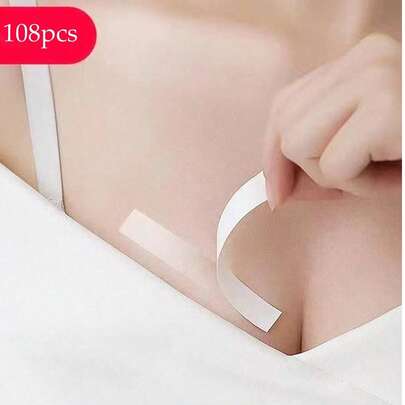 108片创意透明双面胶带，适用于女性服装、连衣裙，防曝光固定贴纸条_72片_36片_10片（标准尺寸为36片）