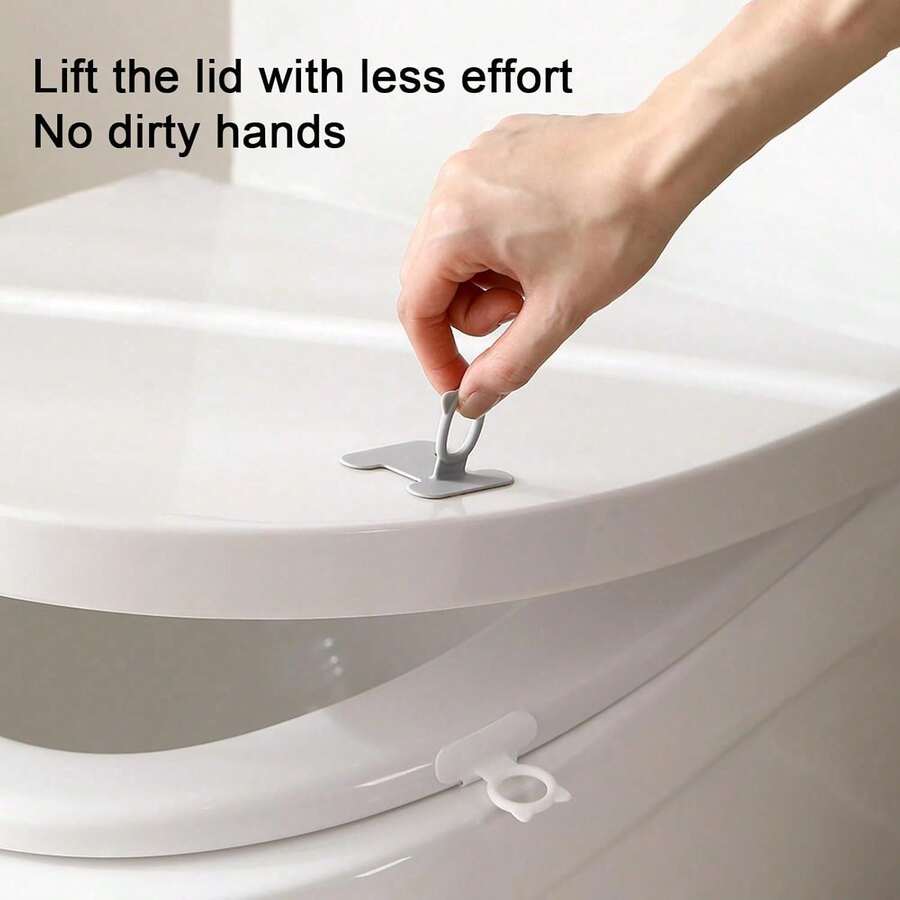 1个带可调节手柄的硅胶马桶座增高器，加宽马桶座增高器，非接触式马桶座高度调节器，粘性浴室配件，易握防滑开环器
