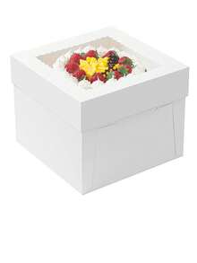 1个/2个装大号蛋糕盒 白色面包盒 带窗口 蛋糕盒 带盖 适用于蛋糕、甜甜圈、派、饼干 婚礼 生日派对 生日蛋糕盒 - 查看 1