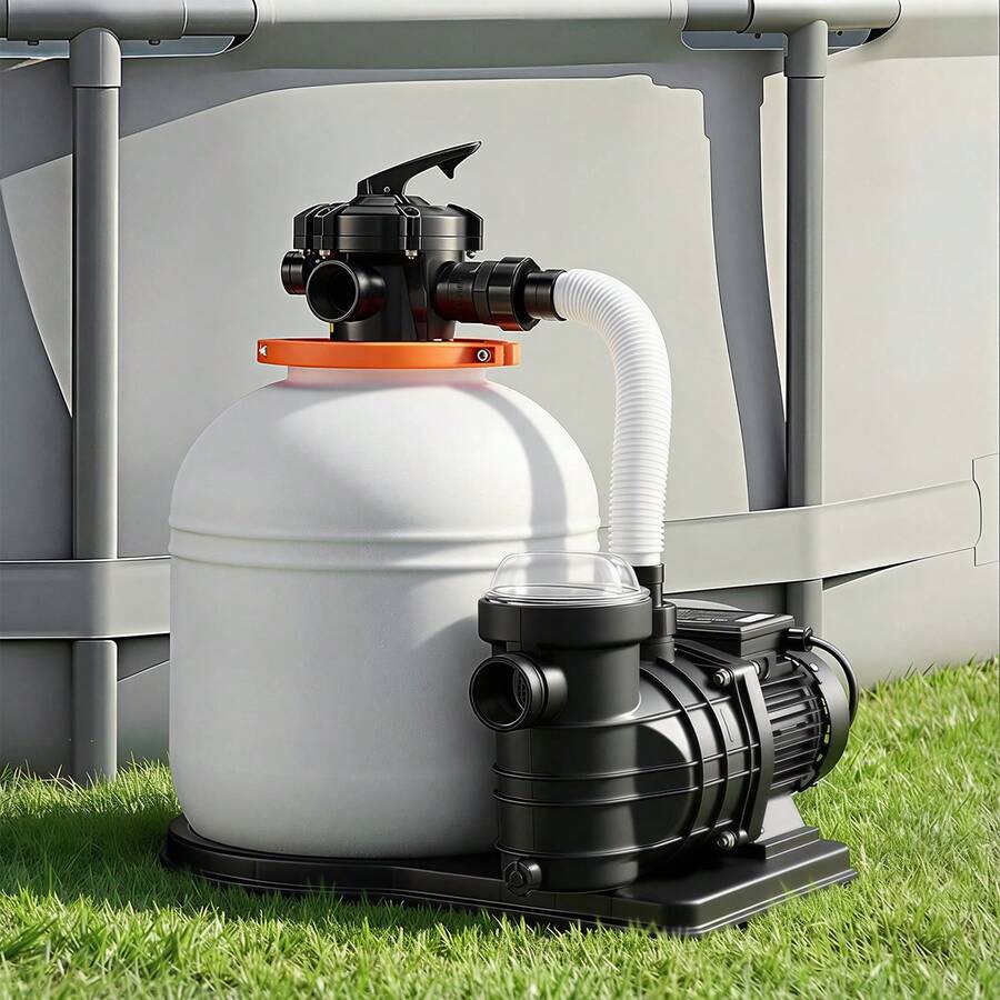 FlashPure Sand Filter Pump, 16 In For Above Ground Pool, 1 HP 4400 GPH, Swimming Pool Filter System With Timer, 6X Faster Filtration With Media Installed, Leak-Resistant, Ready To Use Out Of Box - 1 HP 4400 GPH - View 1