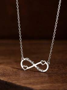 定制闪亮磨砂名字项链 女士个性化吊坠 经典字母锁骨项链 不锈钢镀金草书名字手工吊坠铭牌首饰 圣诞节新年礼物 送给女朋友/爱人 - 金色2 - 查看 8