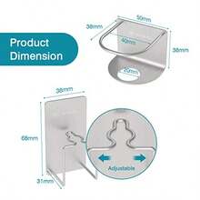Stainless Steel Bathroom Toothbrush Holder 3 Pack Toot Older  Toot Ead Tootaste Cup Stains Steel  Mounted Self-Adesive Toot Older Iver 1Tootaste Olders + 2Toot Olders - 銀色牙膏架 1 個,牙刷架 2 個 - 查看 6
